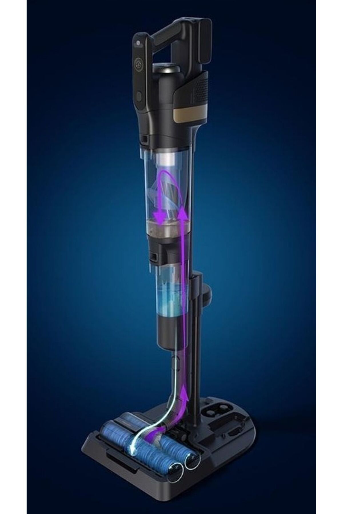 Philips EEn Hızlı EU STICK WET LED WITH DETERGEN 9000 Serisi AquaTrio Kablosuz Dik Süpürge, Led Başlık