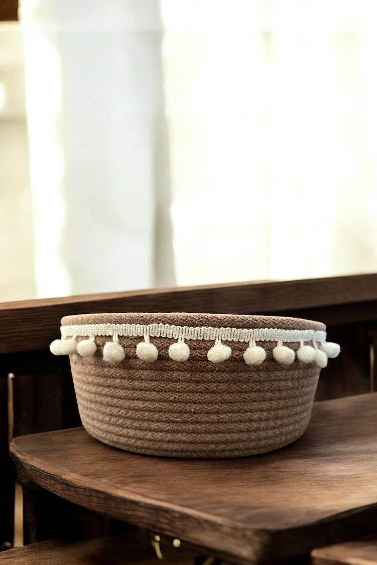 mom girl atelier Kahverengi PonPonlu Organizer