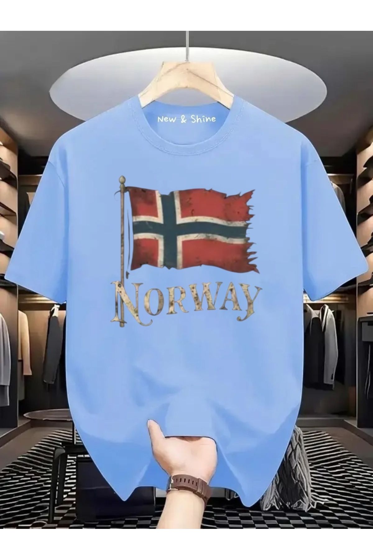 New Shine Norway Baskılı Oversize T-Shirt