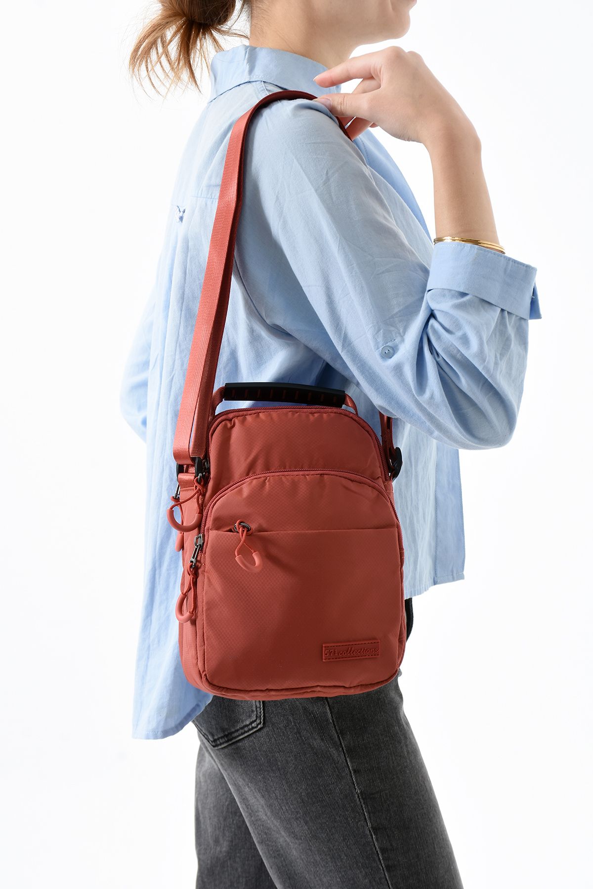 Çanta Trend 571 Collections Çanta Üç Bölmeli Unisex Göğüs (Bodybag) - El Çantası Vizon (Model: 571-9P)