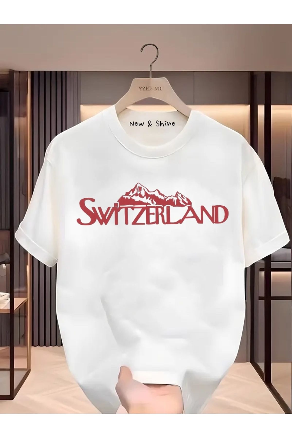 New Shine Switzerland Baskılı Oversize T-Shirt