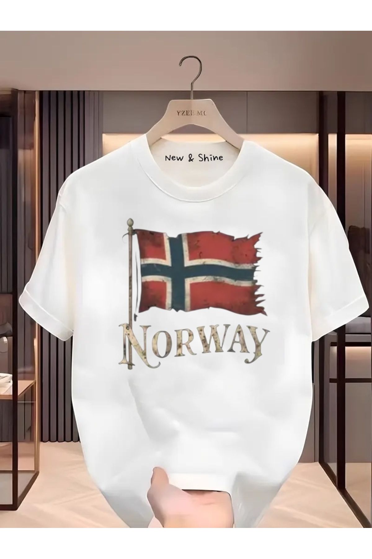 New Shine Norway Baskılı Oversize T-Shirt