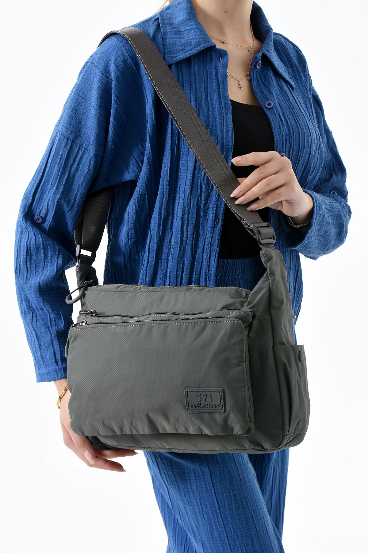 Çanta Trend 571 Collections Çanta Ultra Hafif Su Geçirmez Çok Cepli Omuz Çantası Açık Yeşil (Model: 571-13-9J)