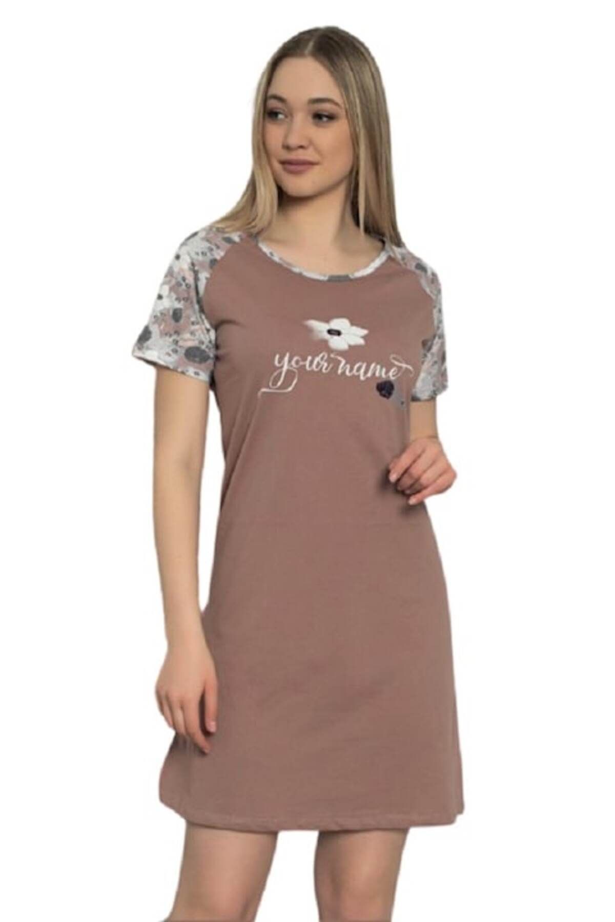 BAKİ-Dress, Baki, Midi with text your name print, Brown, M 2