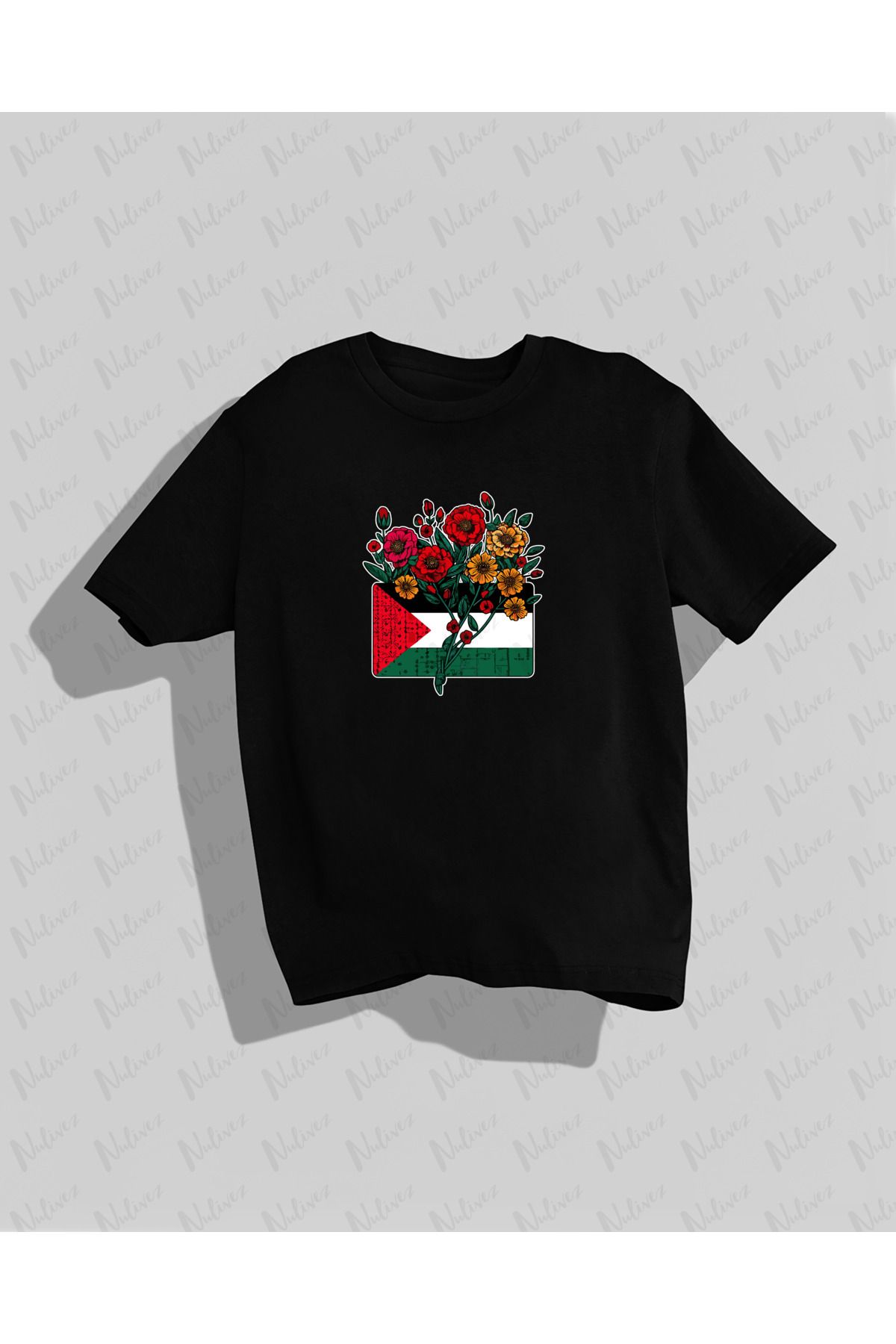Nulivez Filistin Tasarımı Baskılı Yüksek Kalite Kompakt Unisex Oversize T-Shirt