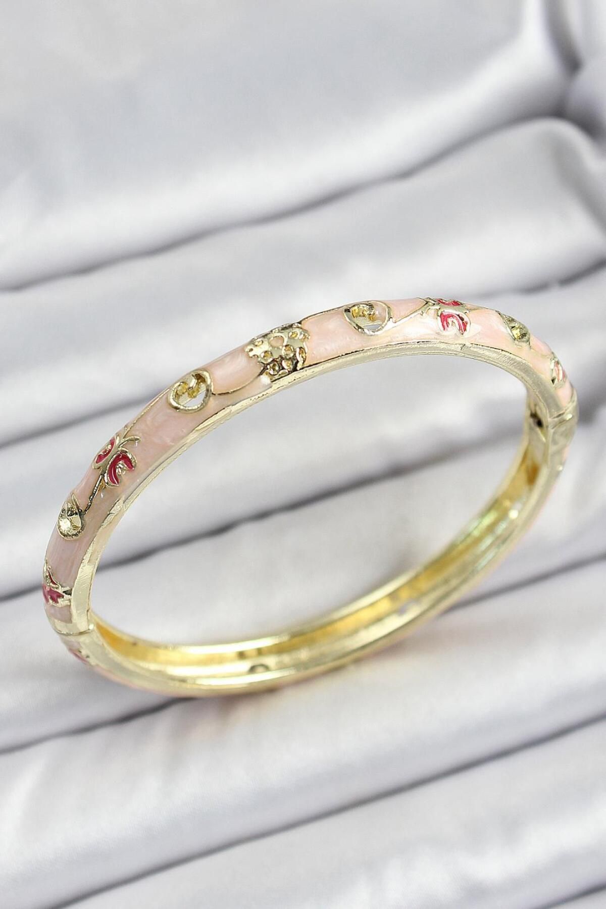 MOONJEWELLERY Mineli Pembe Kelepçe