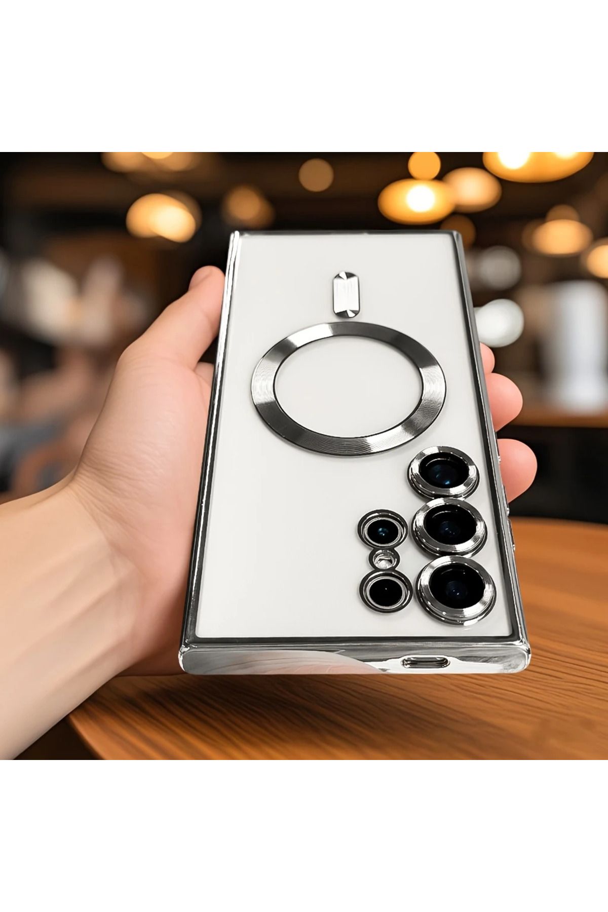 Posso Samsung Galaxy S24 Ultra Kılıf Kamera Lens Korumalı Kenarları Renkli Magsafe Silikon Kapak