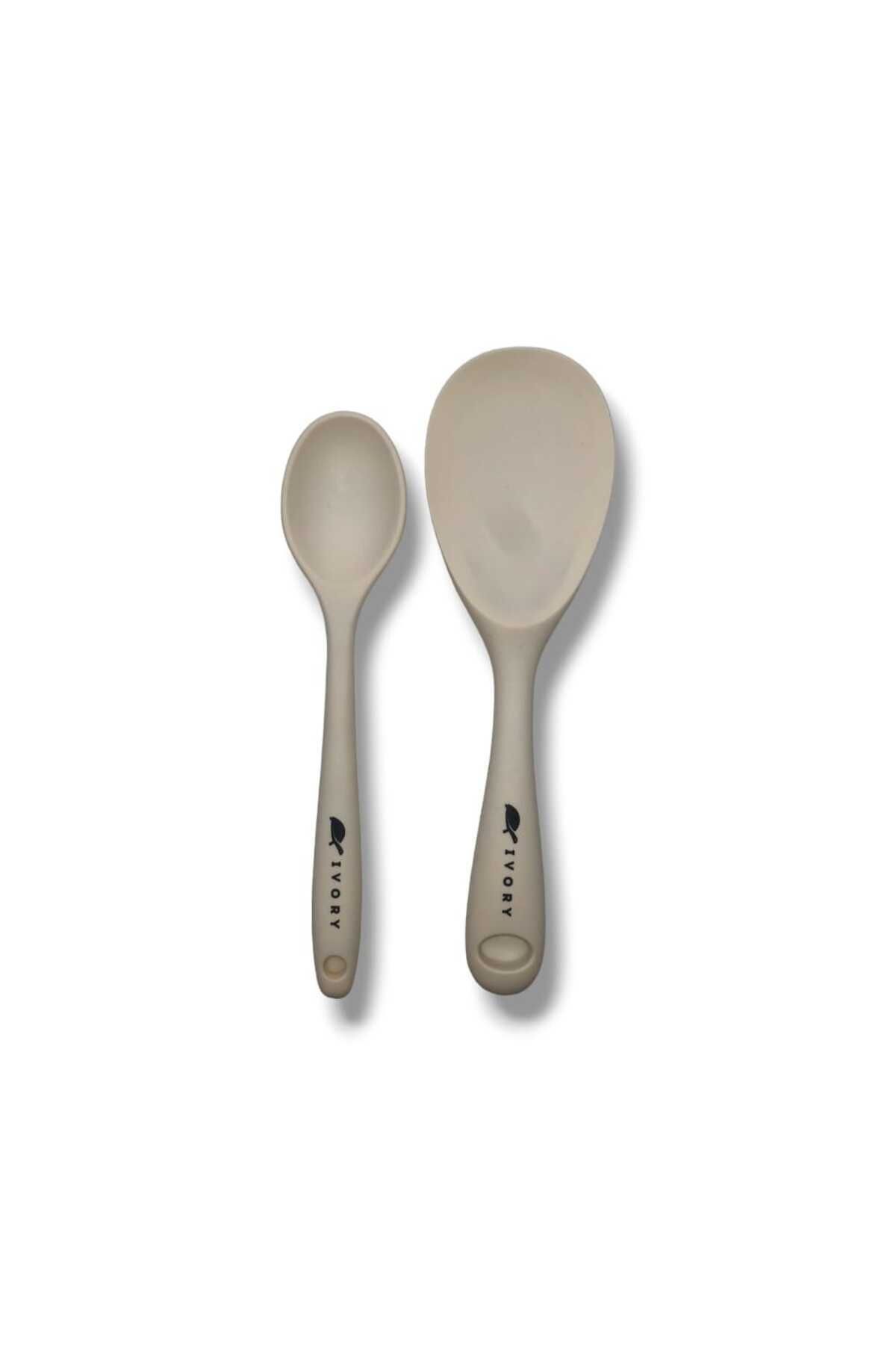 cephome güvenilir alışverişin adresi İvory 2 Tane Silikon Kaşık (20cm) Beyaz