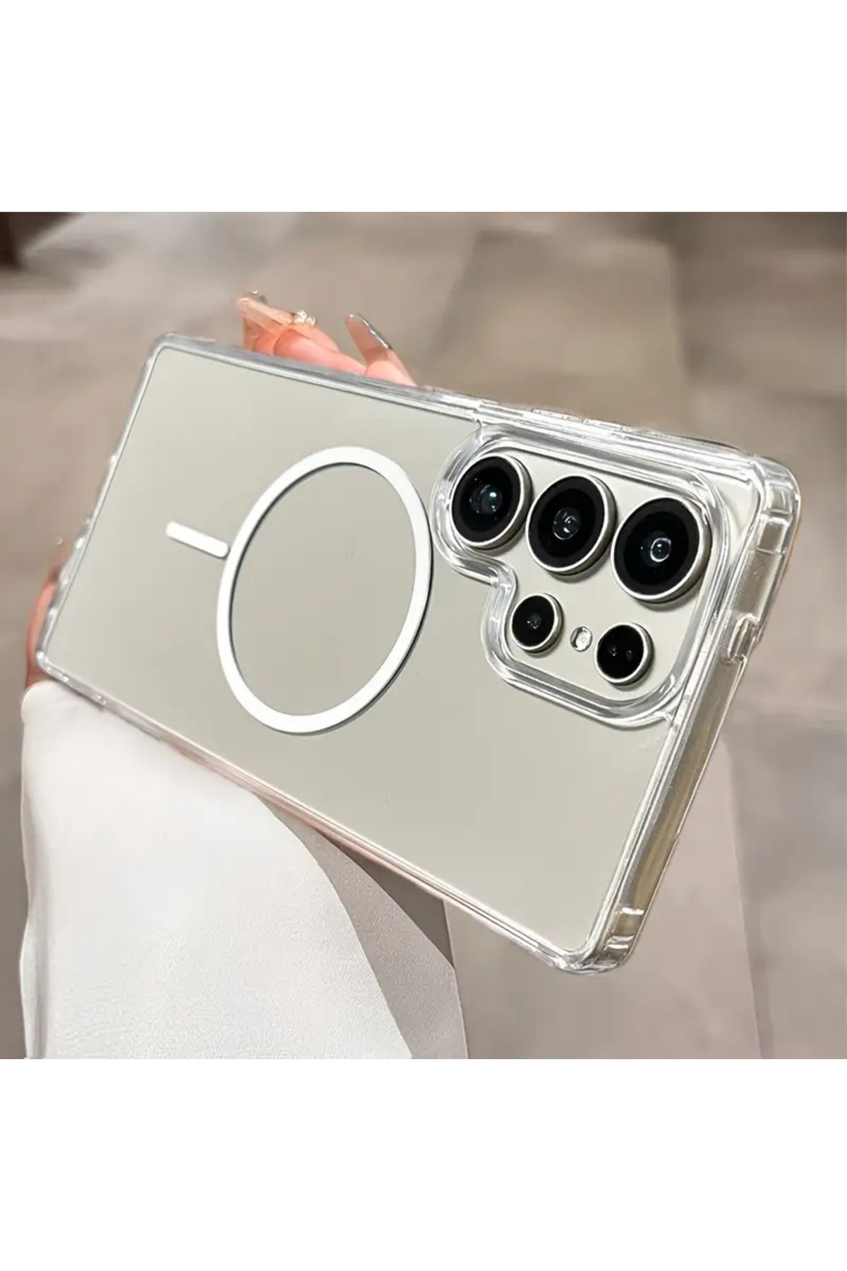 Posso amsung Galaxy S24 Ultra Kılıf Sararma Yapmaz Sert Pc Magsafe Şeffaft Cristal Kapak