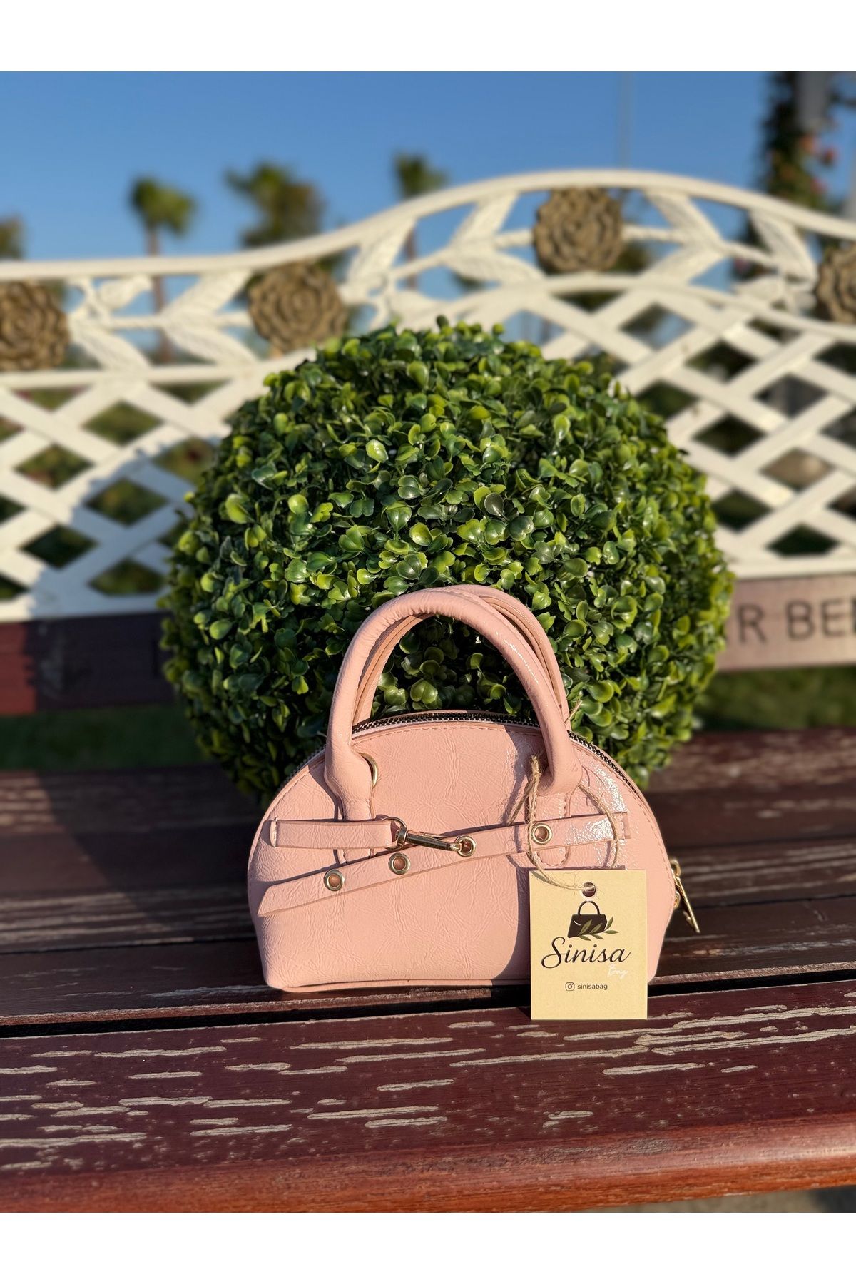 SİNİSA BAG Kadın Pudra Pembe Tokyo Kemer Detaylı El Ve Askılı Omuz Çantası