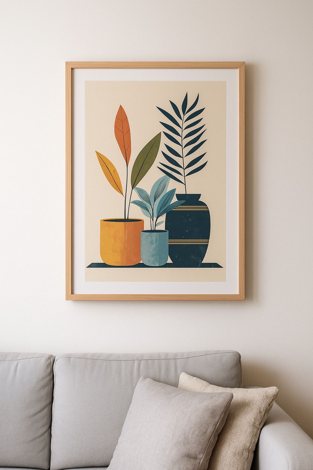 ARTABLE Saksıdaki Çiçekler Ahşap Çerçeveli Tablo