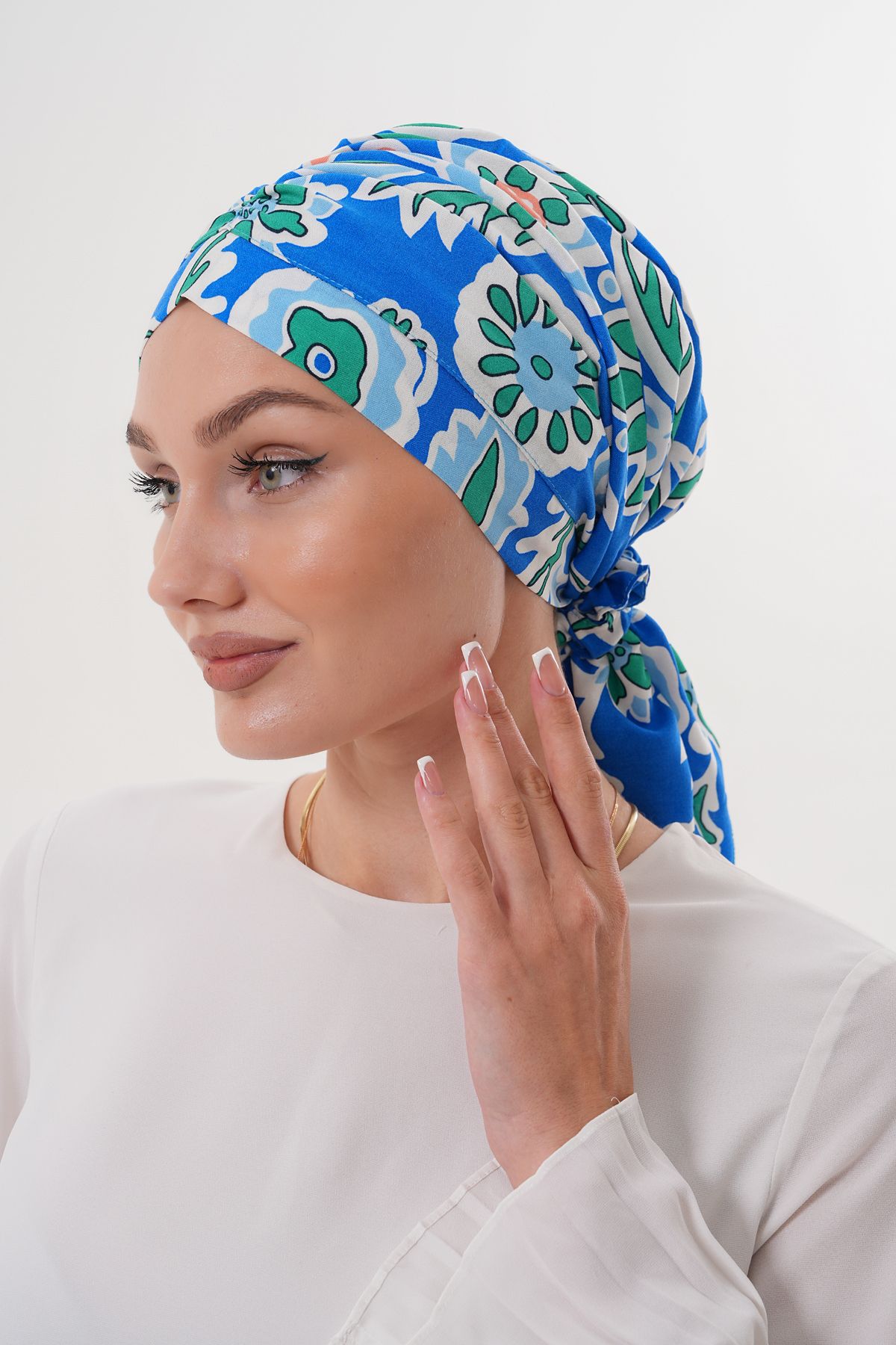 MAG FASHİON Desenli Tokalı Bone Tesettür bone
