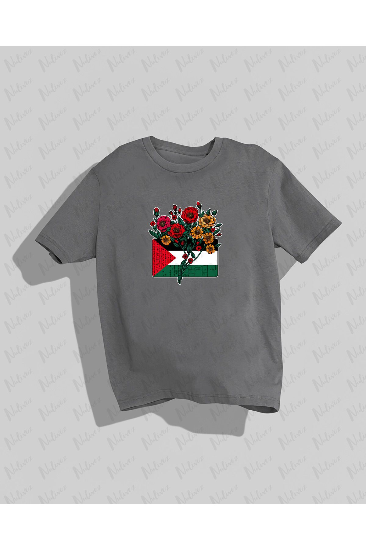 Nulivez Filistin Tasarımı Baskılı Yüksek Kalite Kompakt Unisex Oversize T-Shirt