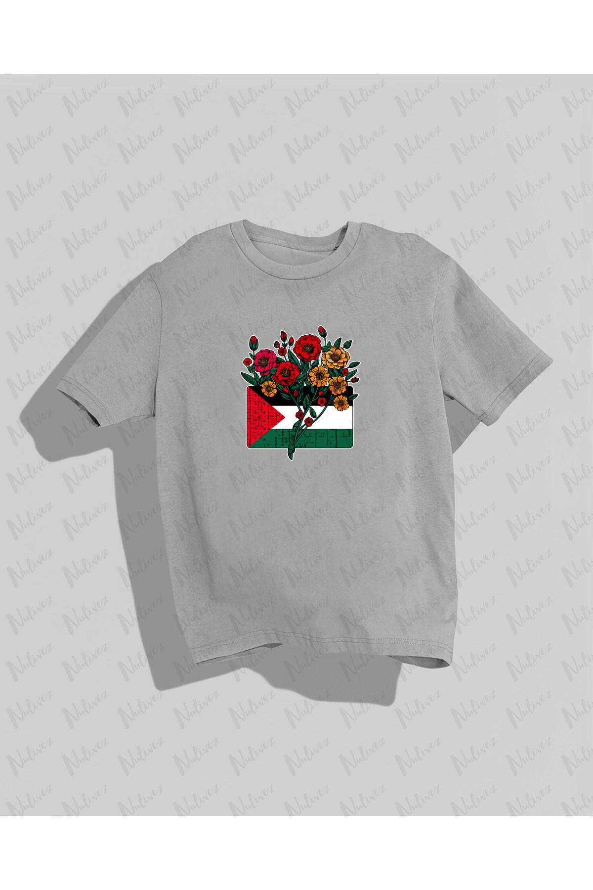 Nulivez Filistin Tasarımı Baskılı Yüksek Kalite Kompakt Unisex Oversize T-Shirt