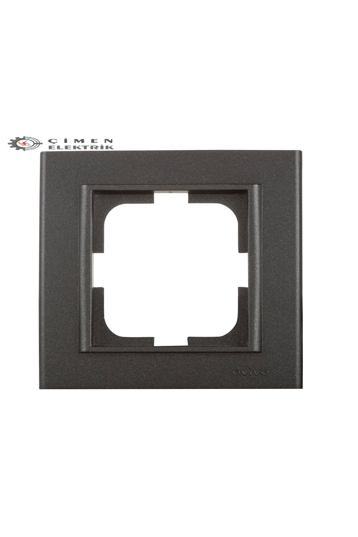 LiderGlobal-Metallic black single frame - compatible frame for socket and switch 2