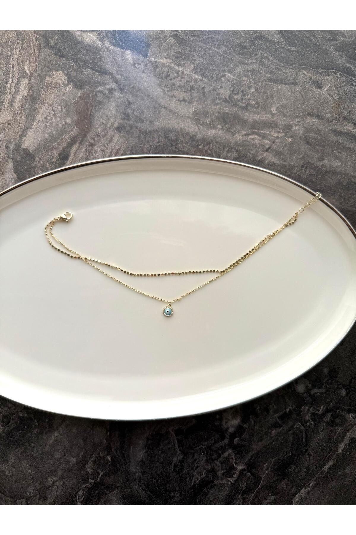 Nera Accessories Mavi Boncuklu Halhal