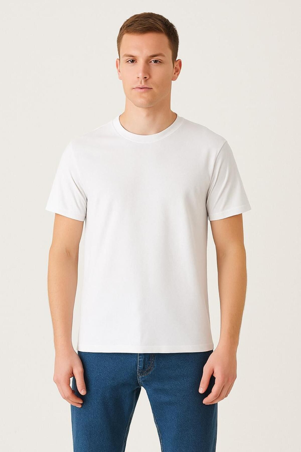 MODORKA Pamuklu Bisiklet Yaka Erkek T-Shirt