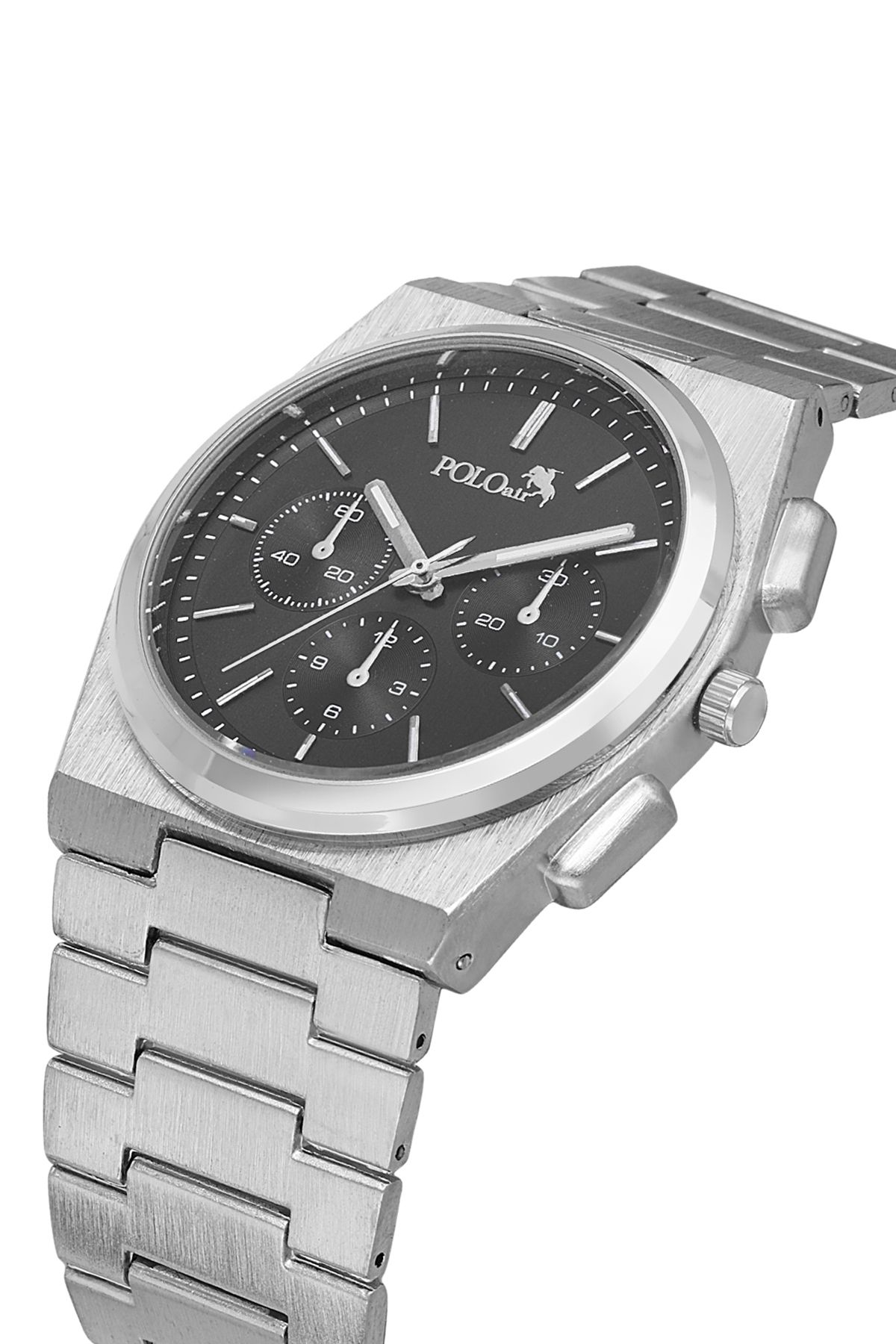 Polo Air Spor Erkek Kol Saati Gümüş Siyah Renk PL-0999E3x