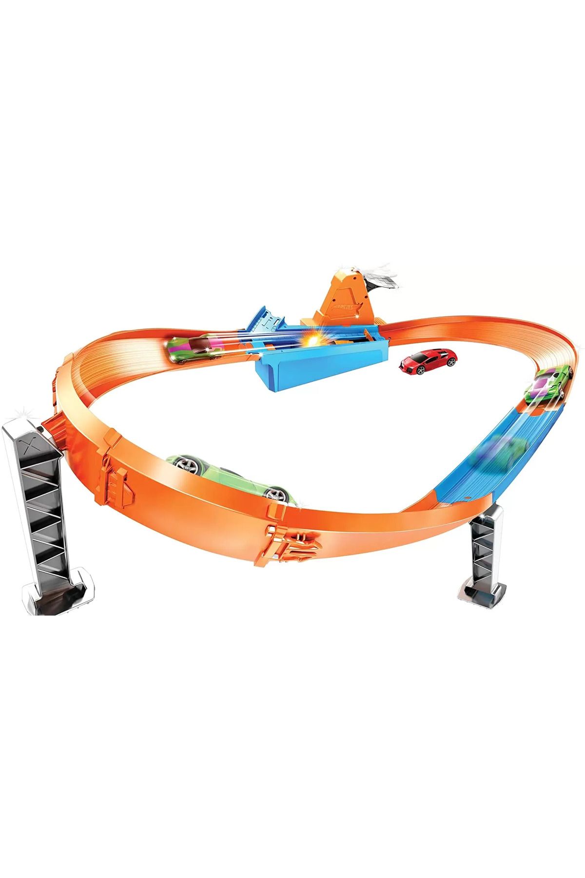 HOT WHEELS-FAST CIRCUIT WITH LAUNCHER AND EXCLUSIVE CAR 5