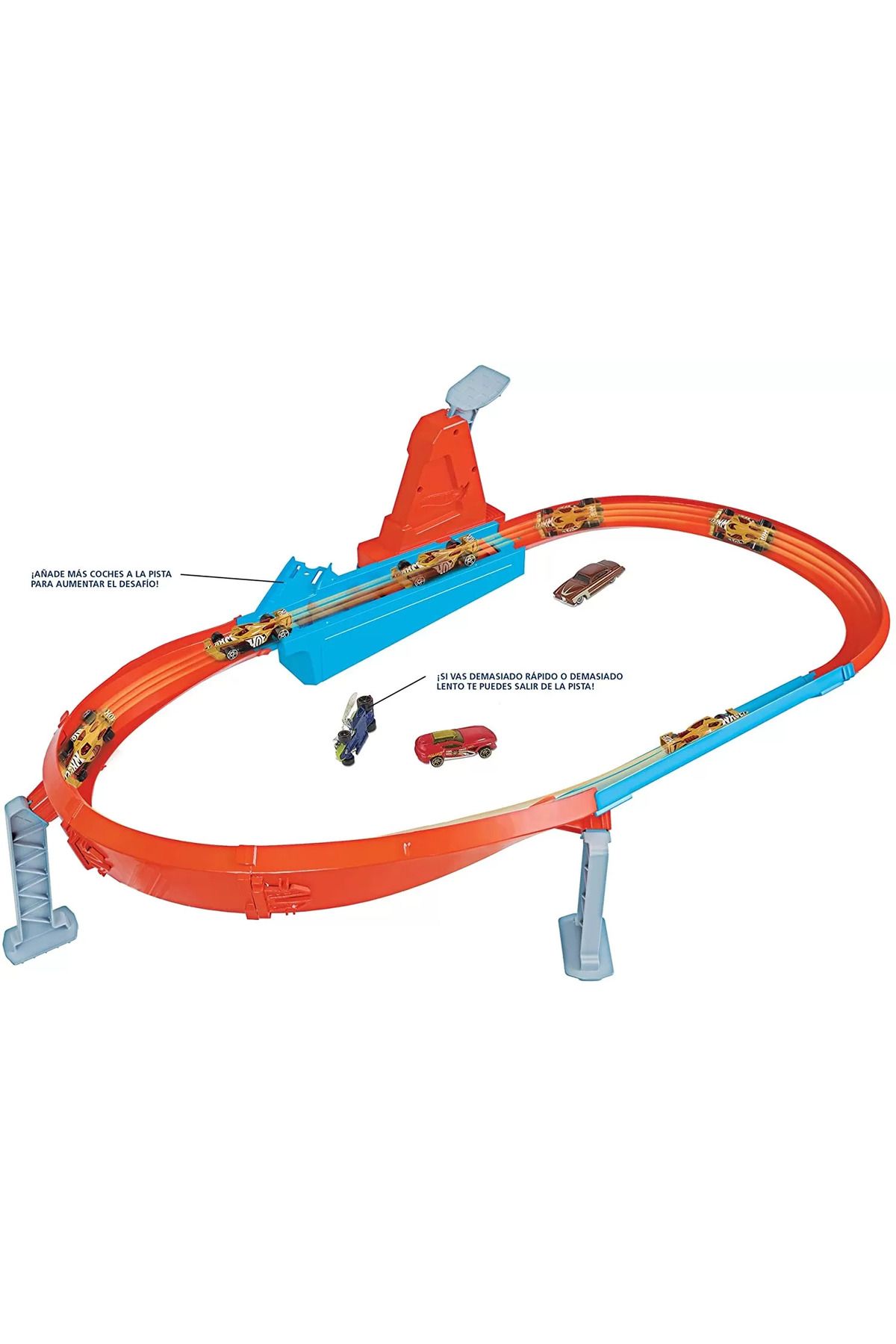 HOT WHEELS-FAST CIRCUIT WITH LAUNCHER AND EXCLUSIVE CAR 3