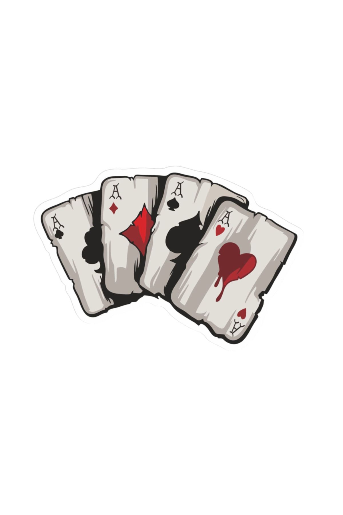 Nenya Poker Kağıdı Full As Araba, Motorsiklet, Kask, Laptop, Cam Sticker 14x9 Cm