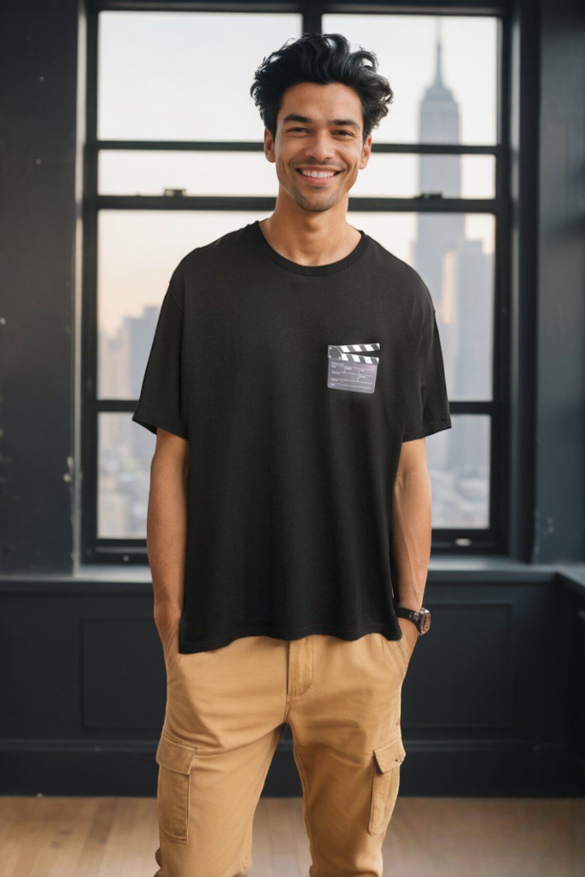 CANMODA Clack Oversize Tişört - Siyah