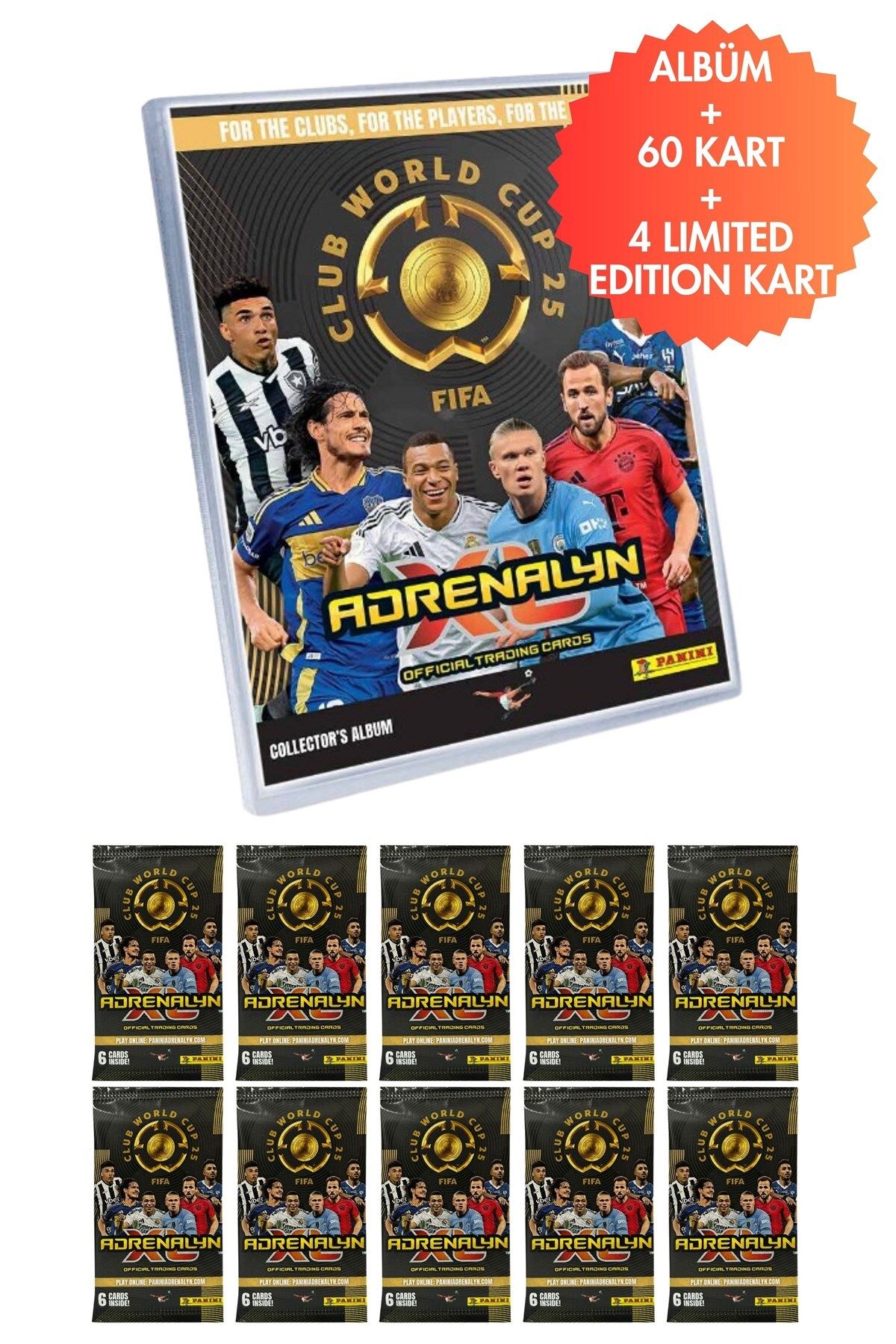 Toyika Panini Club World Cup 25 Lisanslı Orijinal Mega Başlangıç Albümü + 60 Adet Trading Cards
