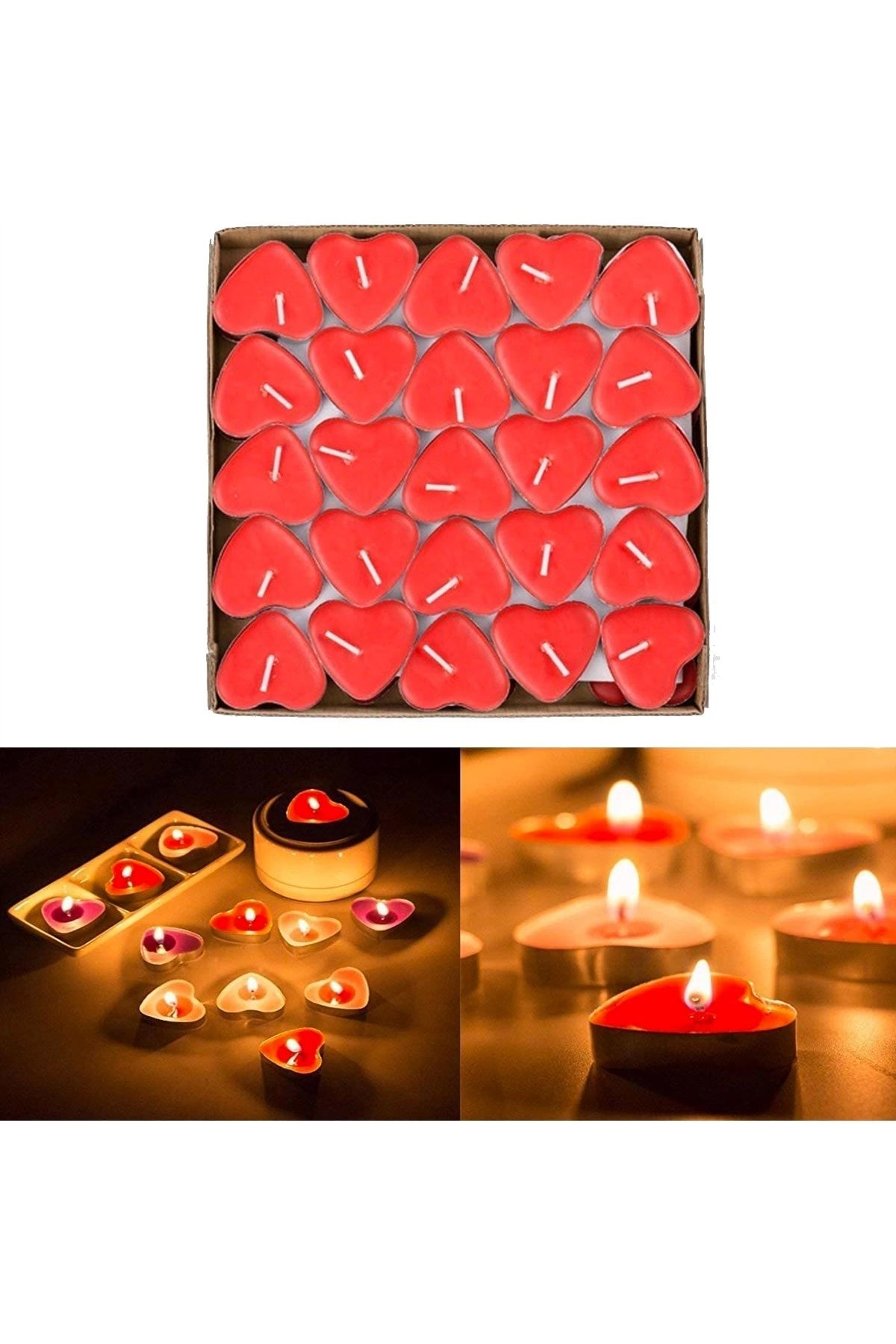 Beruflic Kalpli Tea Light 25 Parça Mum Kırmızı