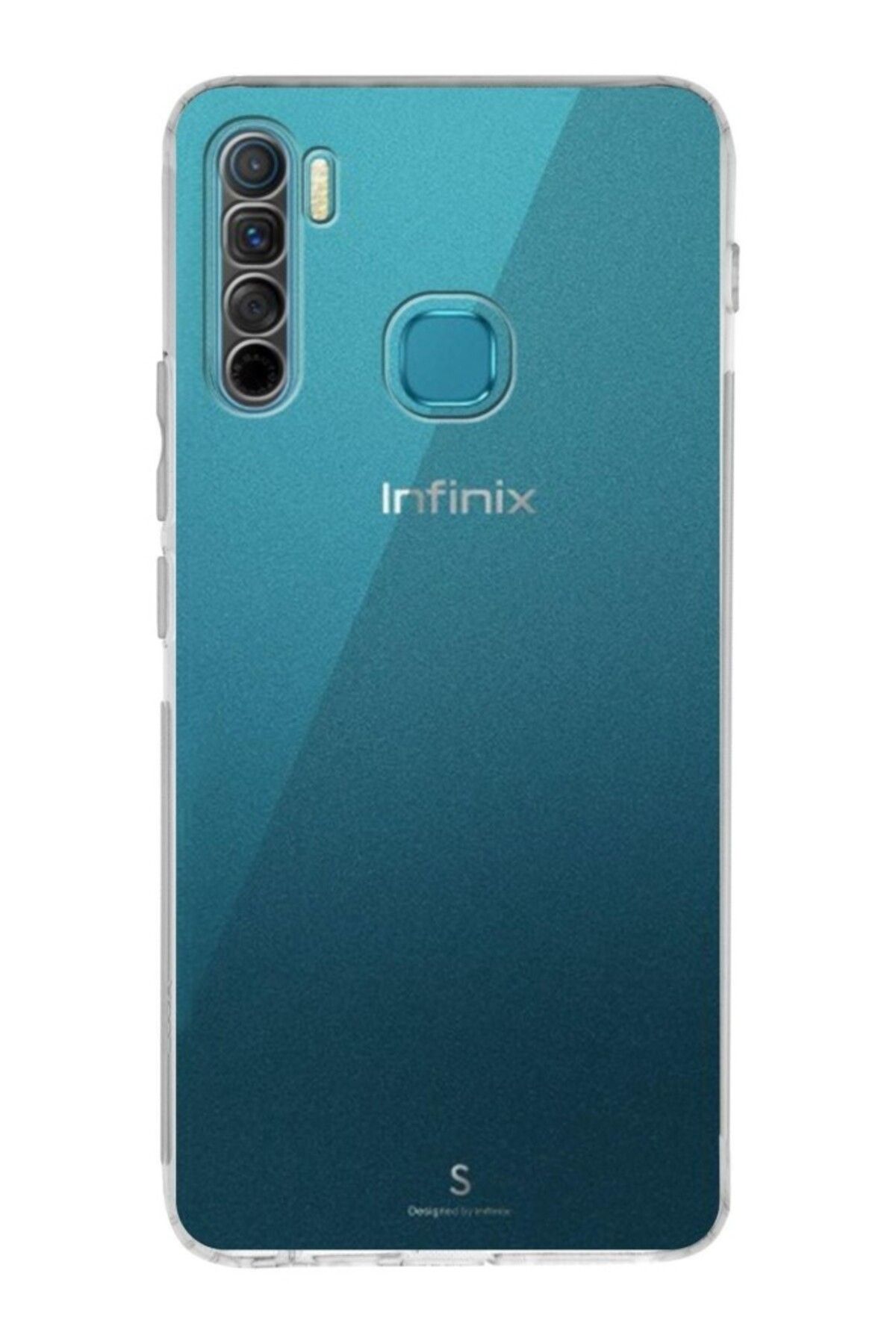 TezMax Infinix S5 Lite Uyumlu Kapak Kamera Korumalı Şarj Tıpalı Şeffaf Silikon Kılıf