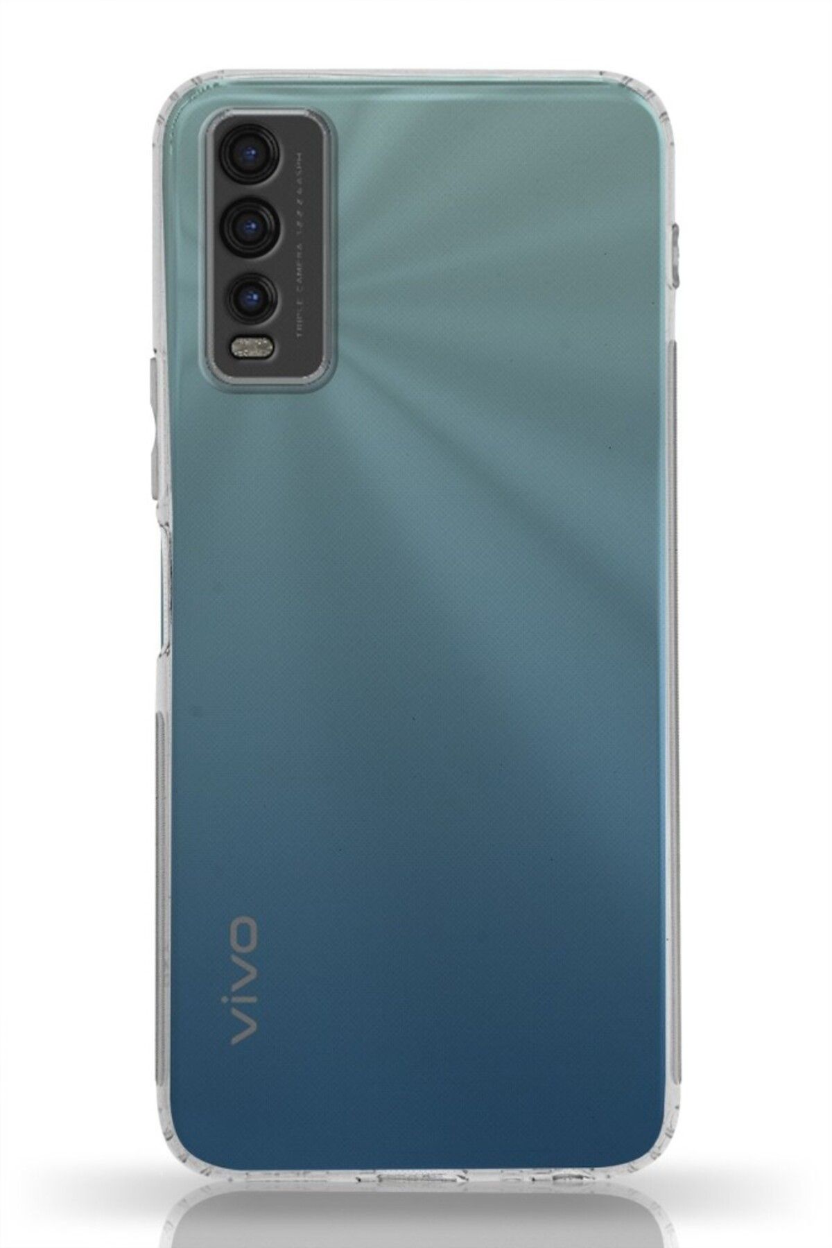 TezMax Vivo Y20 Uyumlu Kapak Kamera Korumalı Şarj Tıpalı Şeffaf Silikon Kılıf