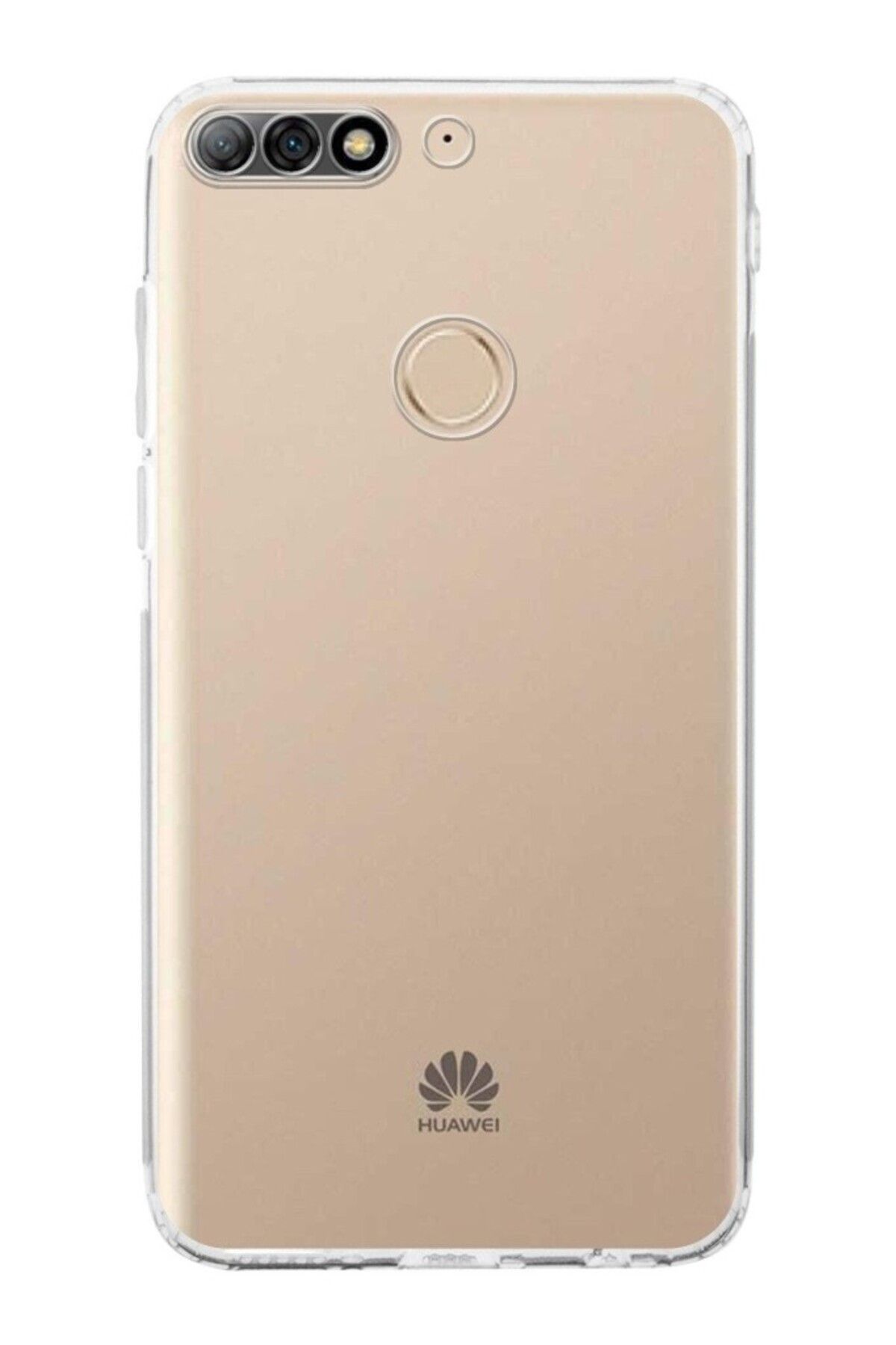 TezMax Huawei Y7 2018 Uyumlu Kapak Kamera Korumalı Şarj Tıpalı Şeffaf Silikon Kılıf