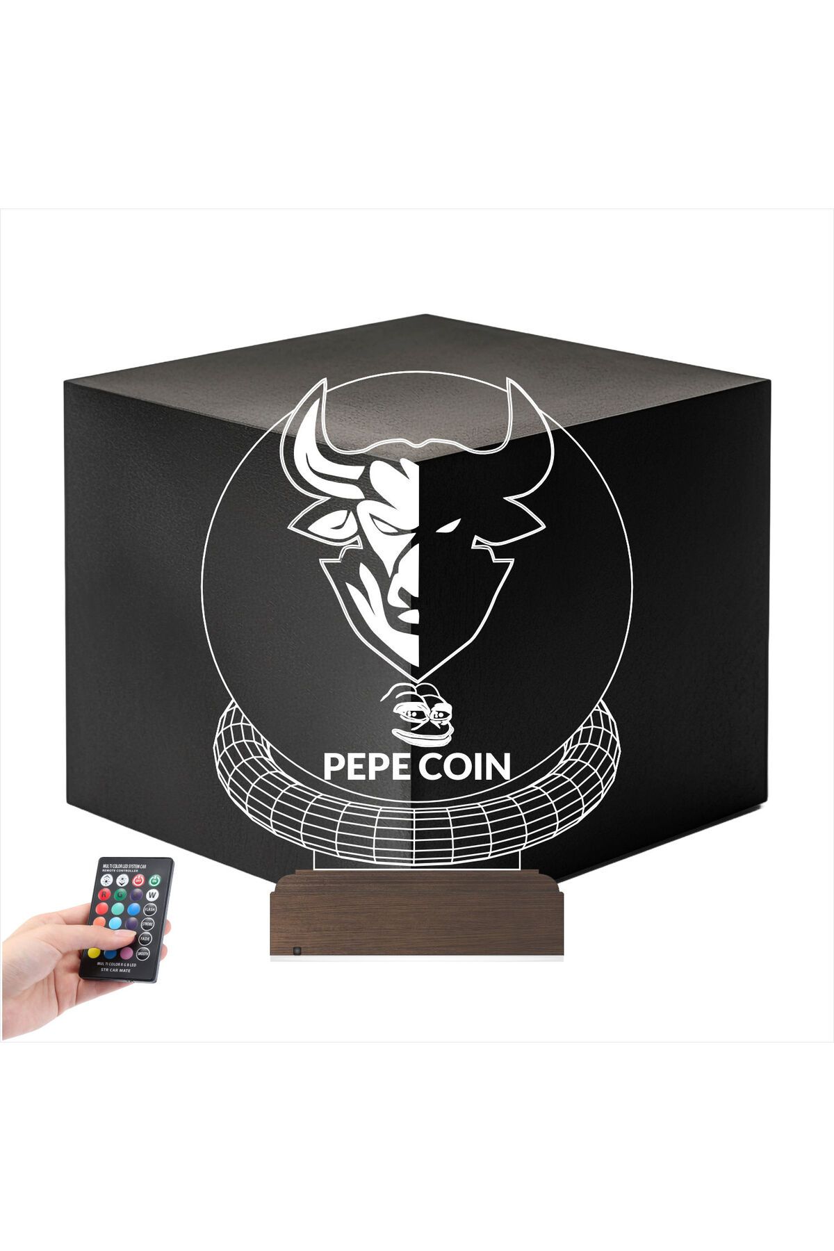 Kirppi 3d Lamba Crypto Pepe Coin Kripto Finans Masa Gece Lambası