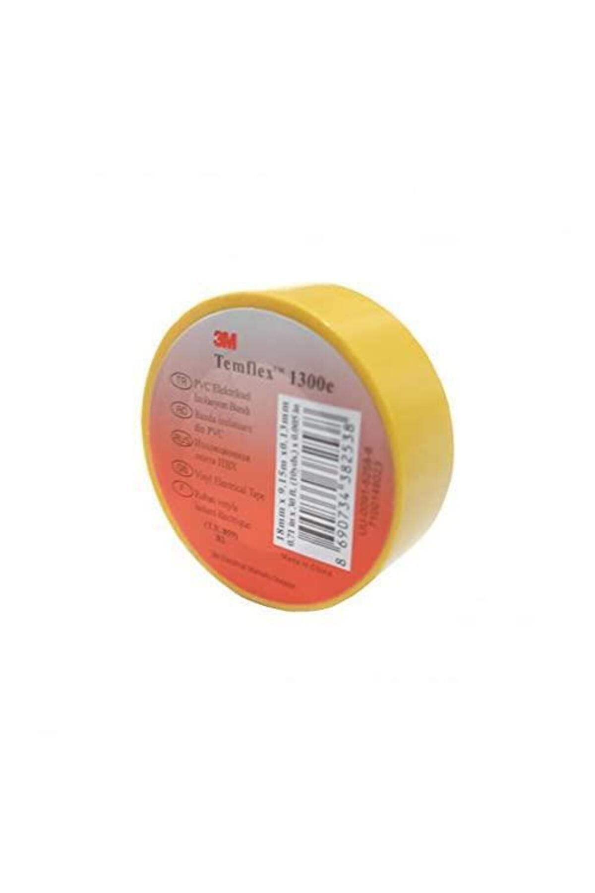 MR RZN STORE 3m Temflex Sarı İzole Elektrik Bant 18 mm