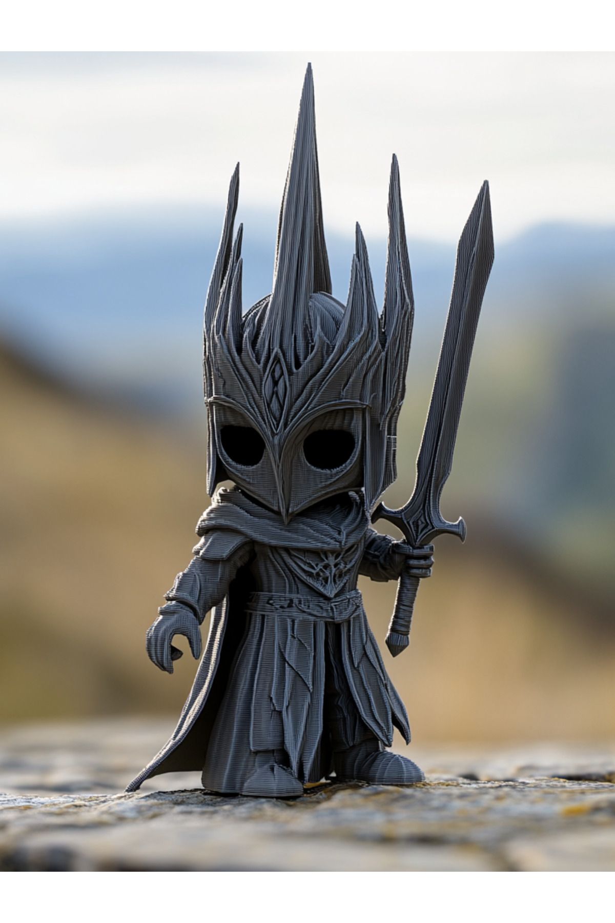 Schwarzer Stein Witch King Of Angmar'ın Cadı Kralı Mini Figürin - LOTR