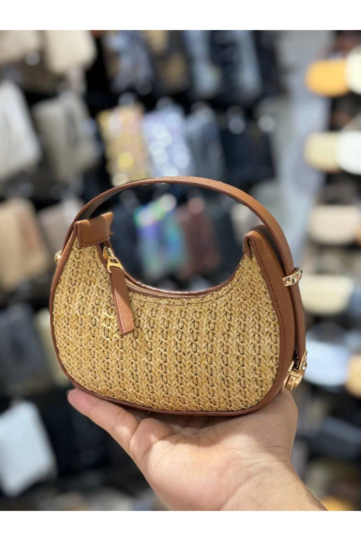 bynarincollection Günlük hasır model kol ve omuz çantası