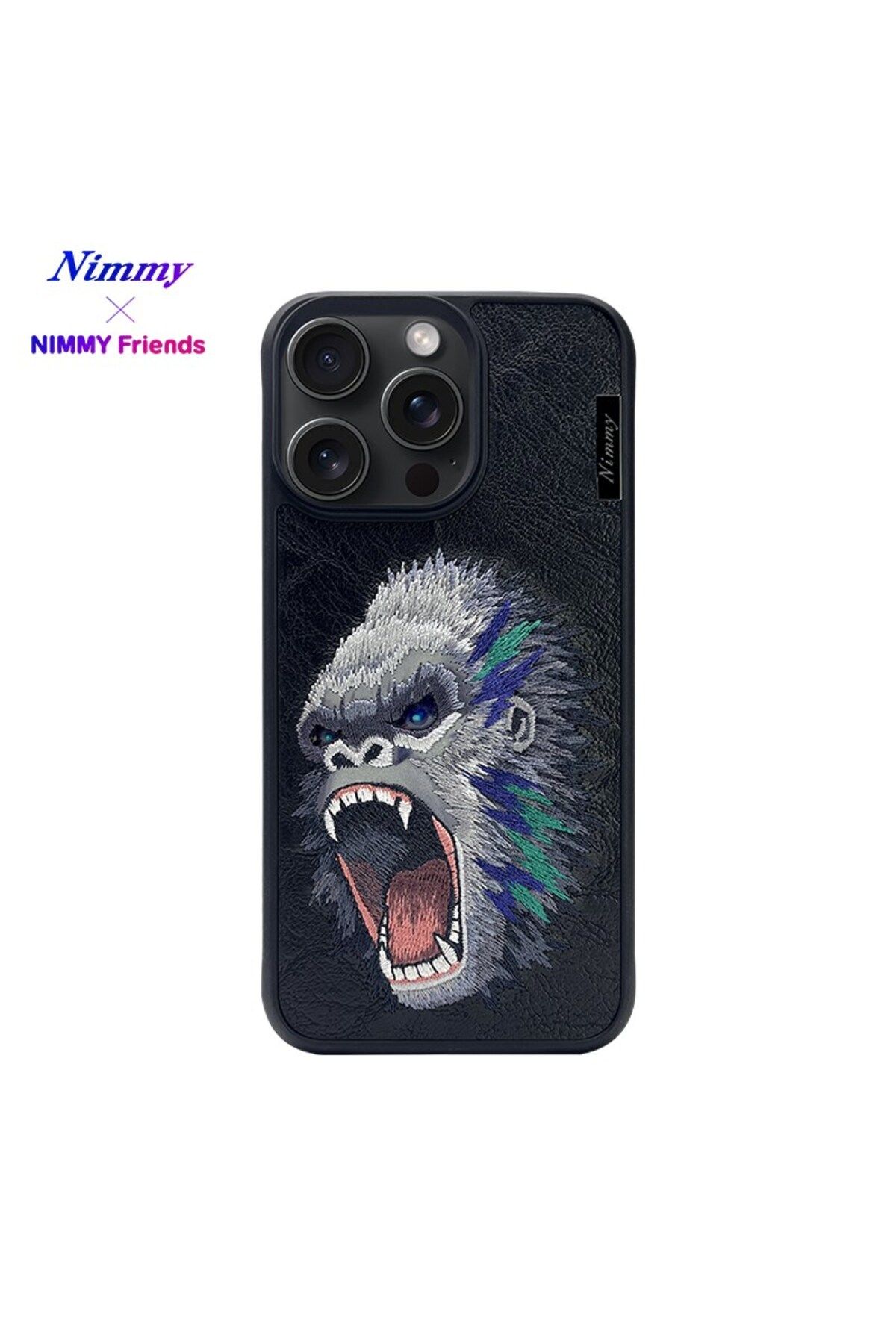 Nimmy iPhone 15 Pro Max Uyumlu 3D Göz Goril Detaylı Nakış İşlemeli Kabartmalı Raptor Kılıf