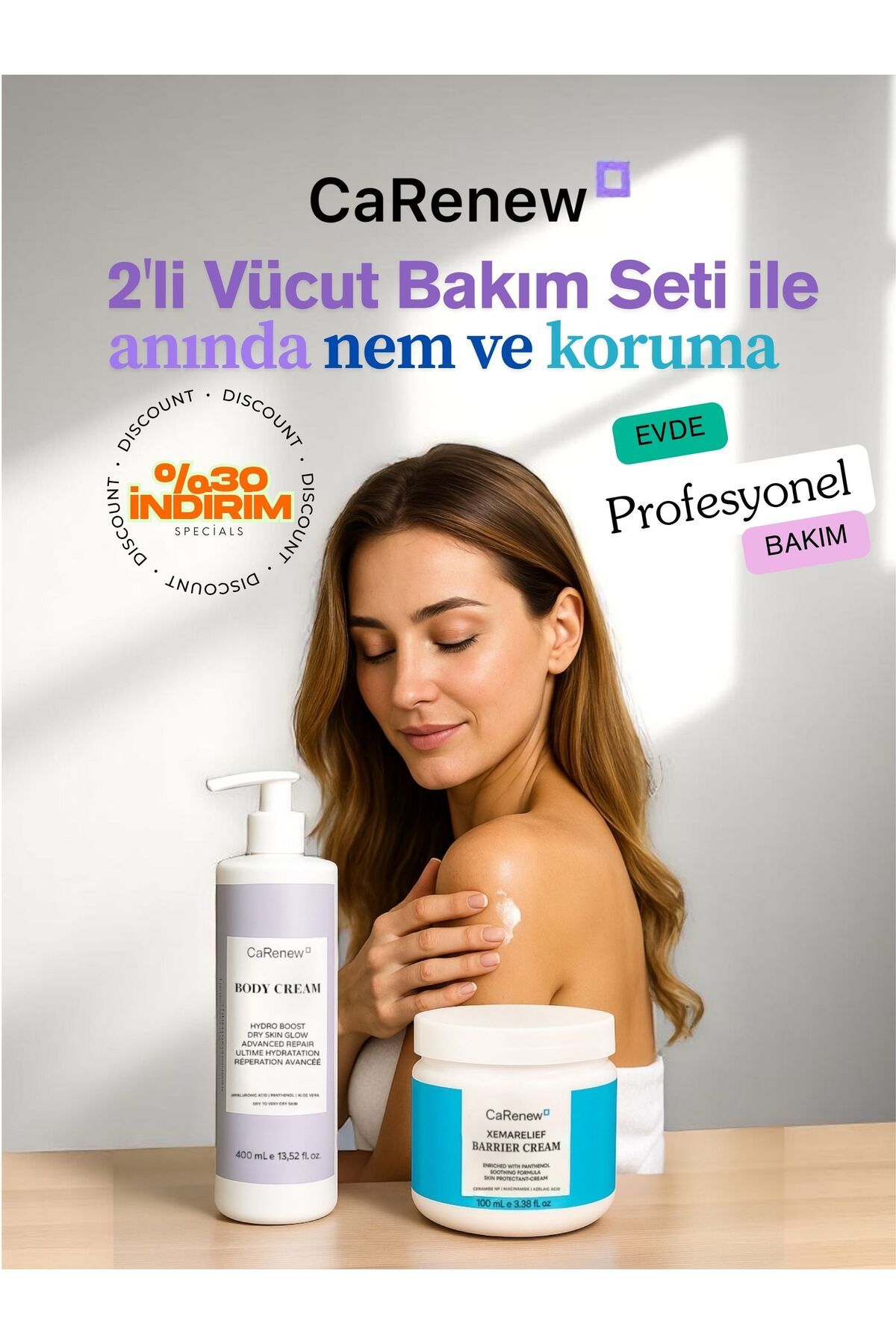 CaRenew 2'li Avantajlı Vücut Bakım Seti Ile Anında Nem Ve Koruma