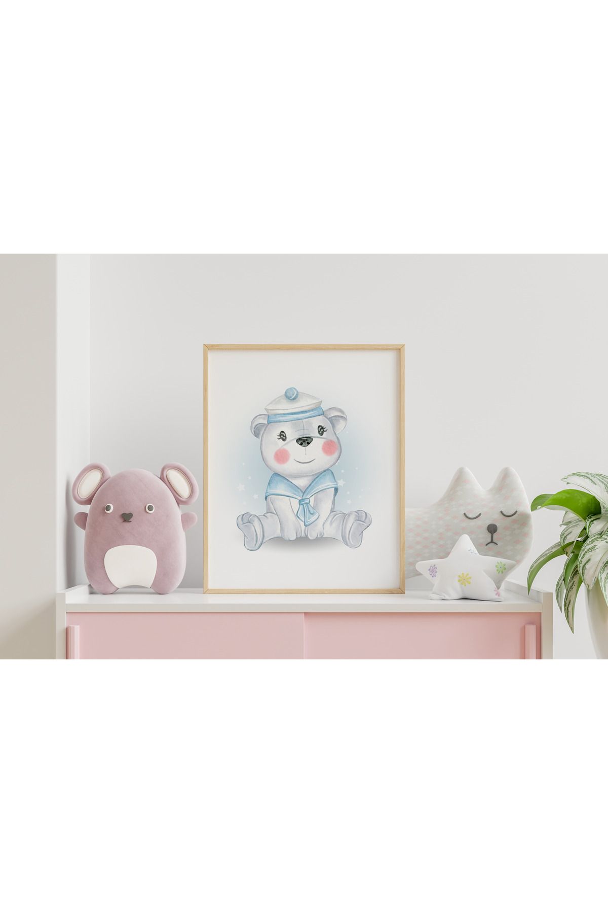 Home Denizci Ayıcık Çerçeveli Çocuk ve Bebek Odası Tablosu