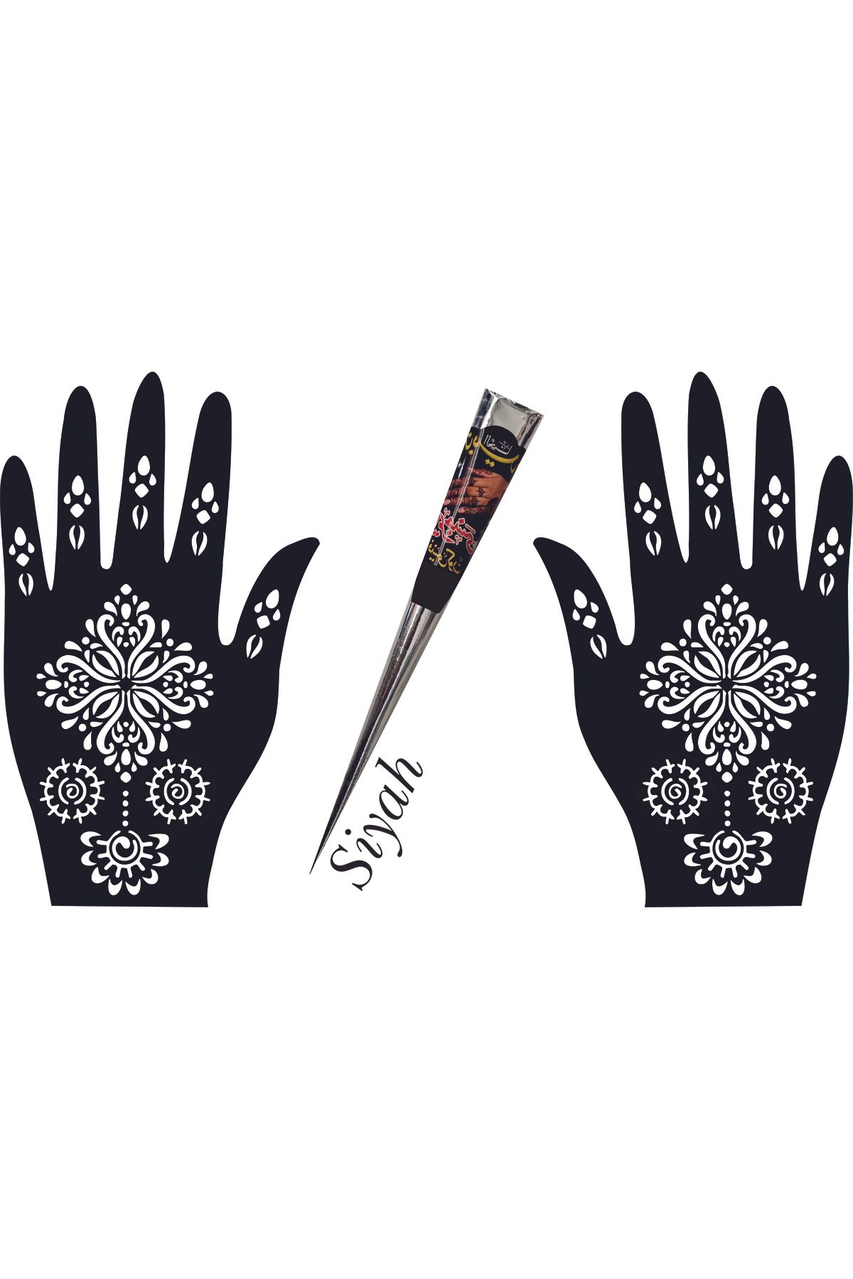 hennadibace El Deseni Kına Kalıbı (GEÇİCİ DÖVME ŞABLONU) Hint Kınası Henna Tattoo Stencil Kına Gecesi