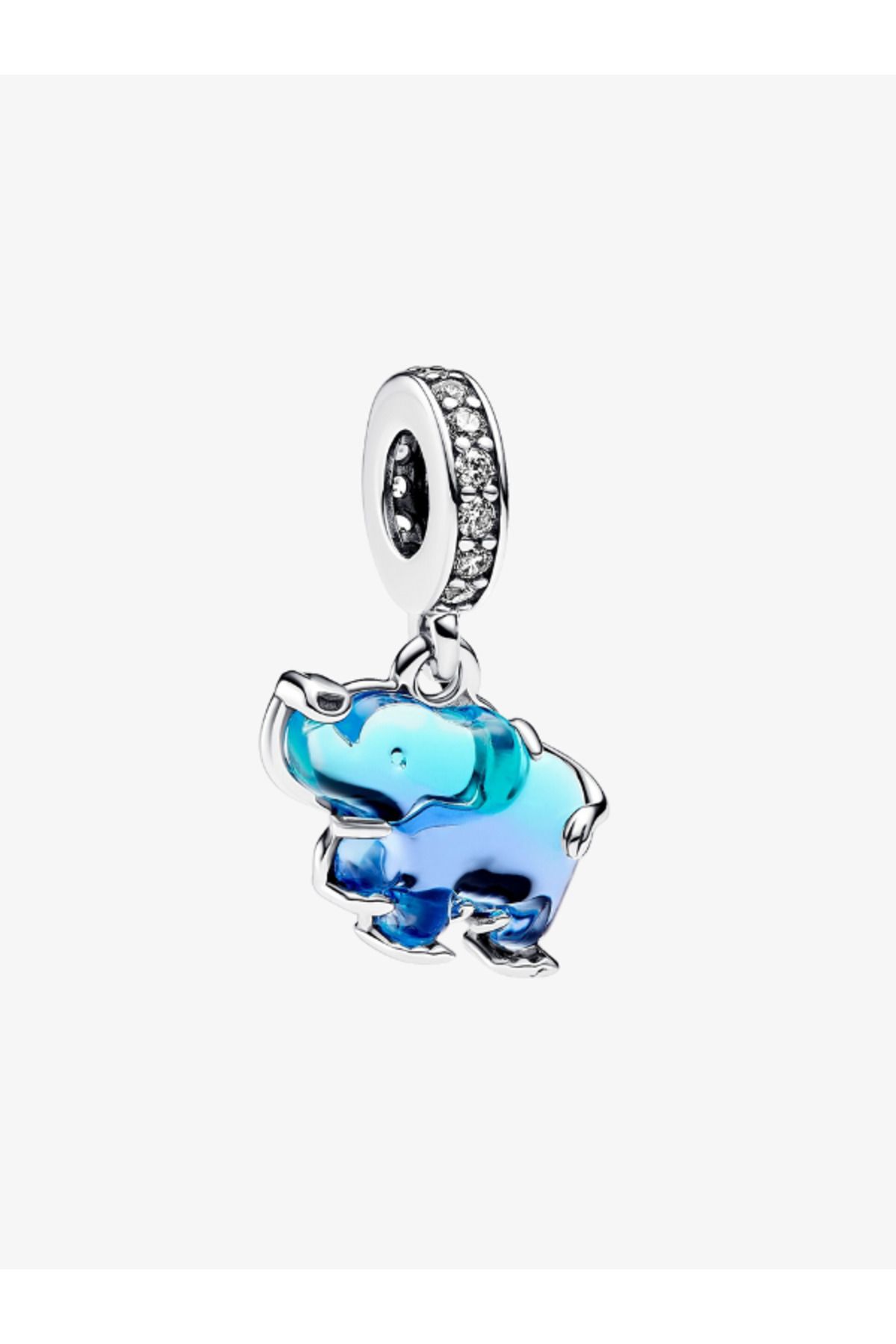 maisonleor Sallantılı Mavi Cam Fil Charm