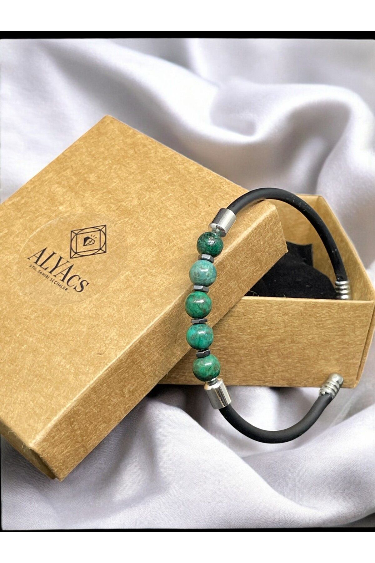 alyacs Unisex Azurit Doğal Taşlı Bileklik – Konsantrasyon ve İç Huzur Taşı