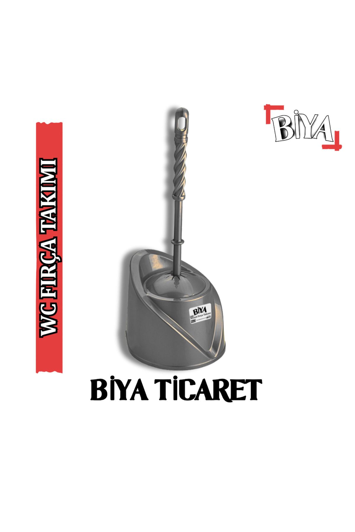 BİYA Lüks Klozet Takım Fırça (Tuvalet Fırçası Takımı) - Gri