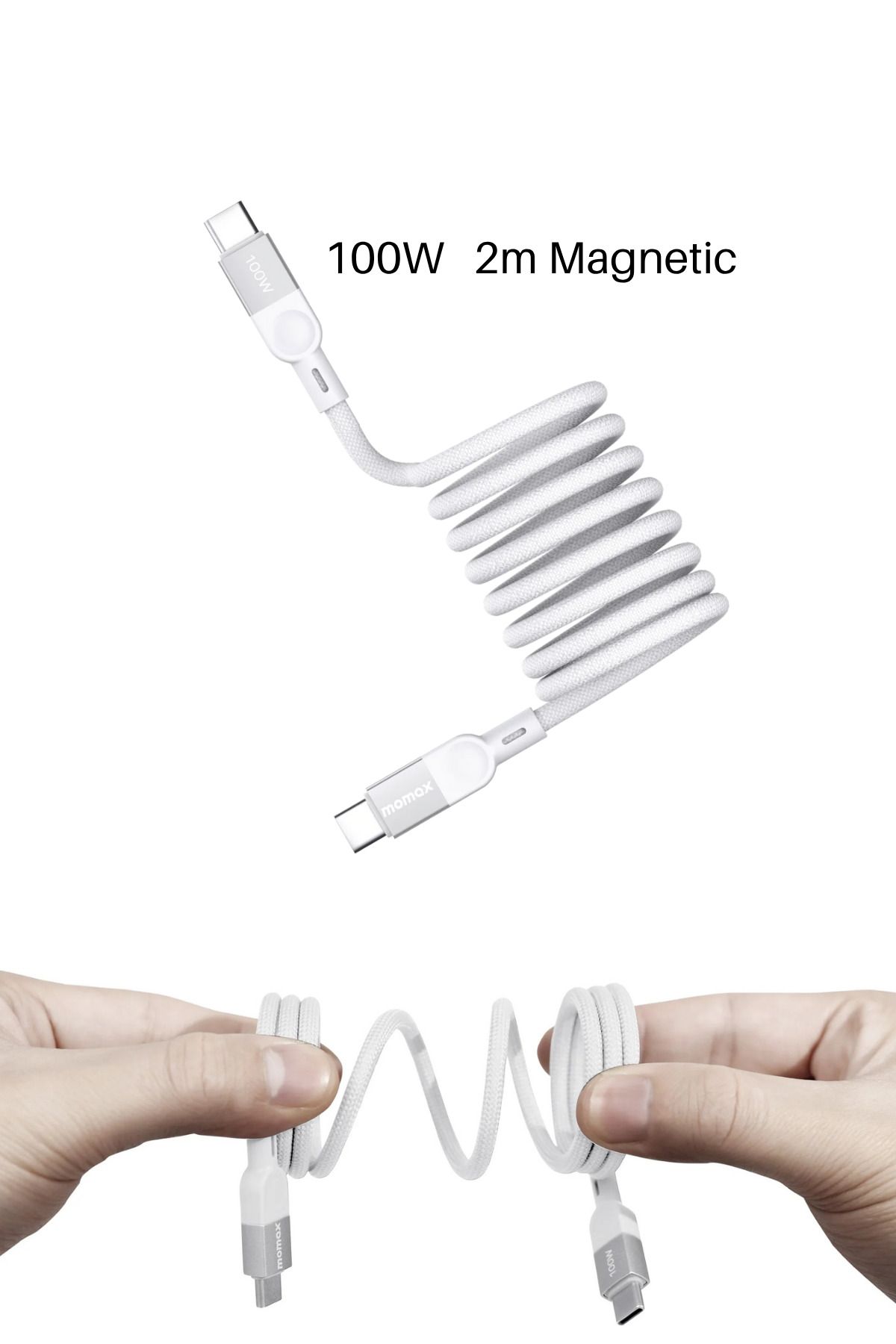 Momax Mag.Link Magnetic 2m FAST Charging USB-C to USB-C Cable (100W) 480Mbps