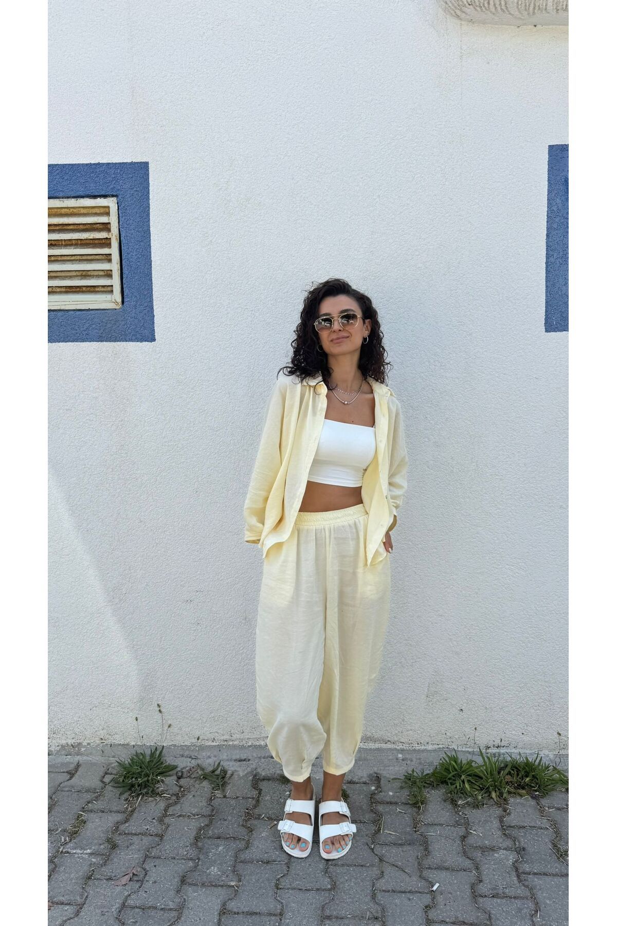 BED BEBE SARI ŞALVAR TAKIM