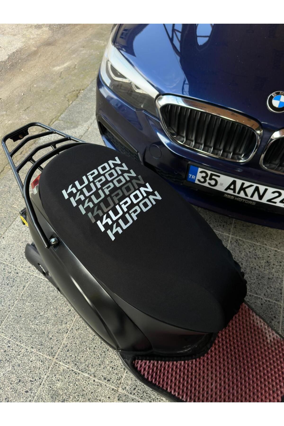 CEBECİOTO KUPON SİYAH SİYAH DESENLİ PENYE MOTOSİKLET KILIFI -MOTOR