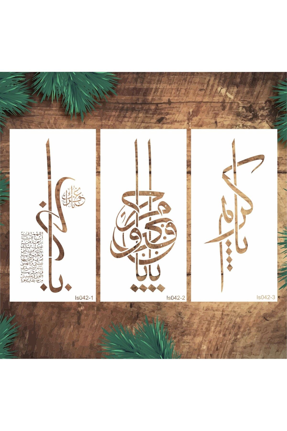 STENCİLTASARIM Stencil Tasarım IS042 3 lü Set, SET:42 ,Dekoratif Duvar, Eşya,kumaş,fayans Boyama Şablonları