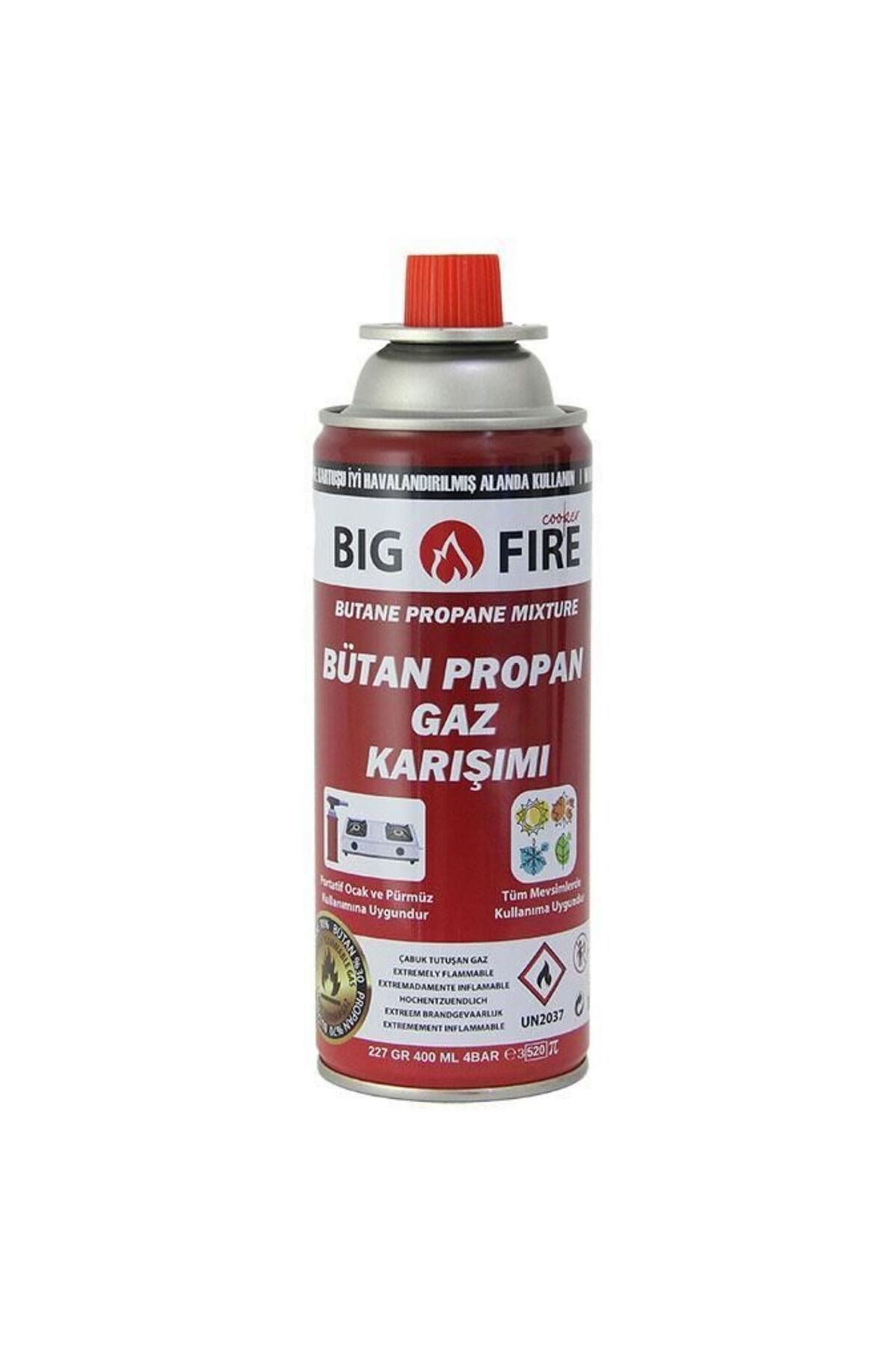 MADFOX Kamp Ocak Gazı - Valfli Kartuş - Big Fire Power - 227gr - BGF-227