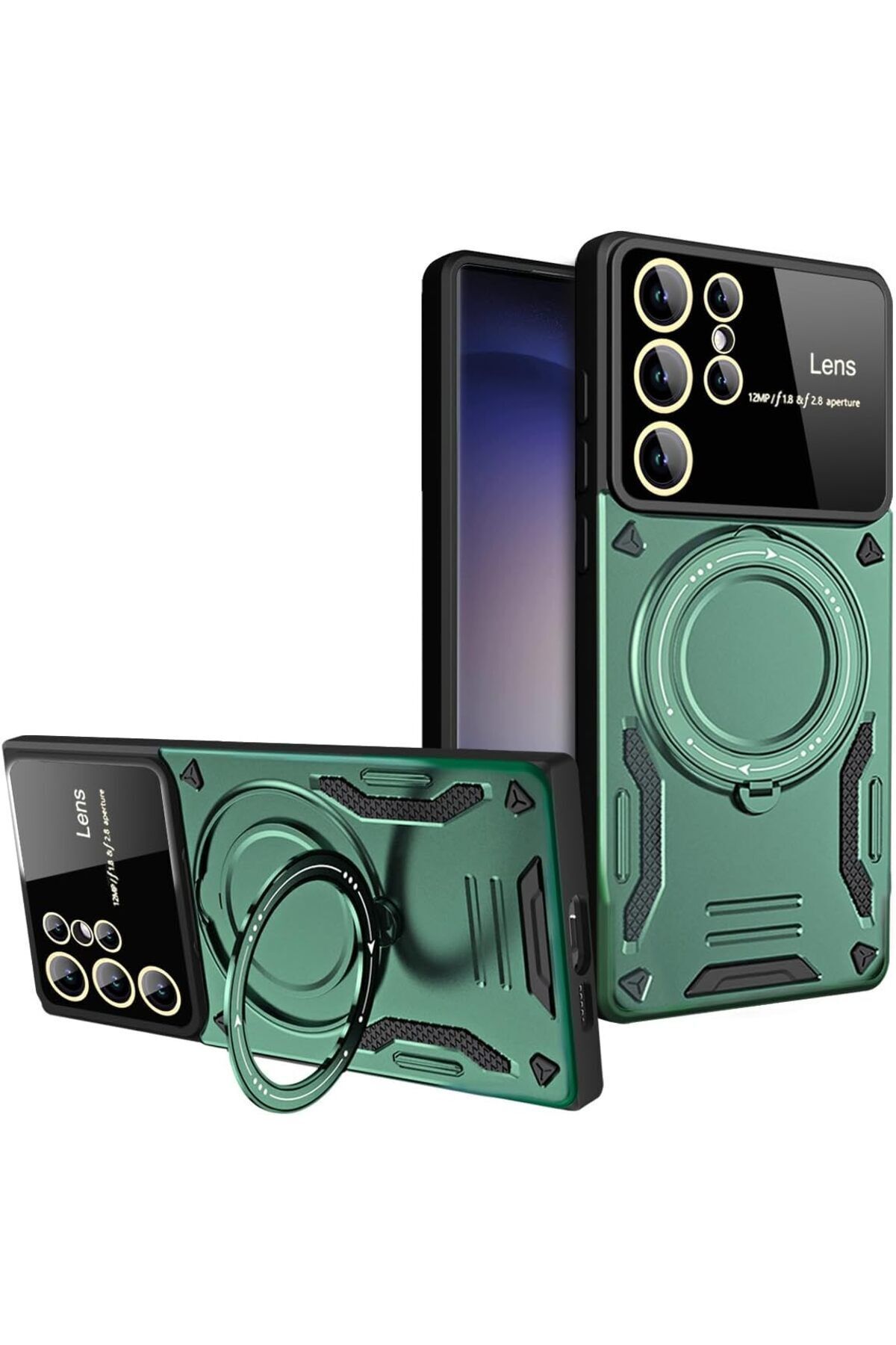 Wevox Samsung Galaxy S25 Ultra Uyumlu Kılıf Magsafe Stand Kamera Lens Korumalı Dayanıklı Renkli Tank Kapak
