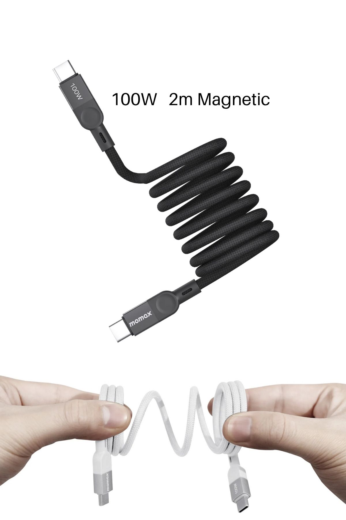 Momax Mag.Link Magnetic 2m FAST Charging USB-C to USB-C Cable (100W) 480Mbps