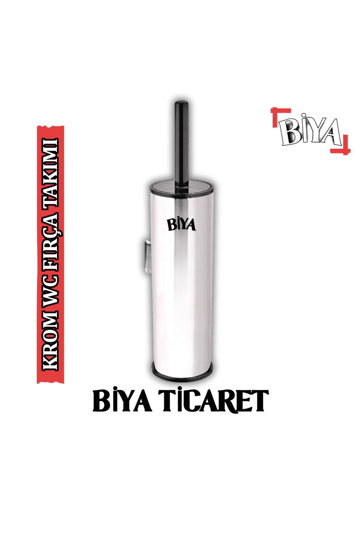 BİYA Krom Askılı Klozet Fırça Takımı (Metal Tuvalet Fırçası)